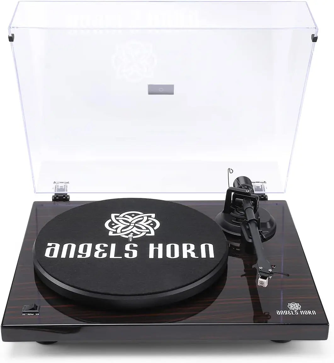 AngelsHornH002BT-BK Mahogany Bluetooth Vinyl Record Player | Angels Horn®