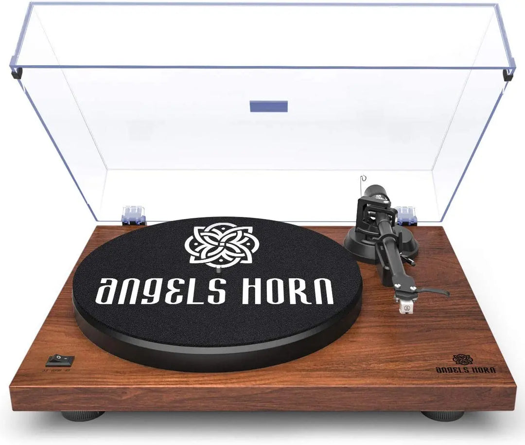 AngelsHornAngels Horn H002BT-OR Vintage Wooden Bluetooth Turntable 