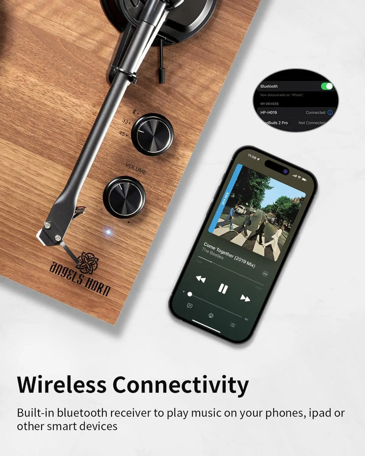 AngelsHornBluetooth Turntable with Speakers: Angels Horn H00501 Hi-Fi Experience