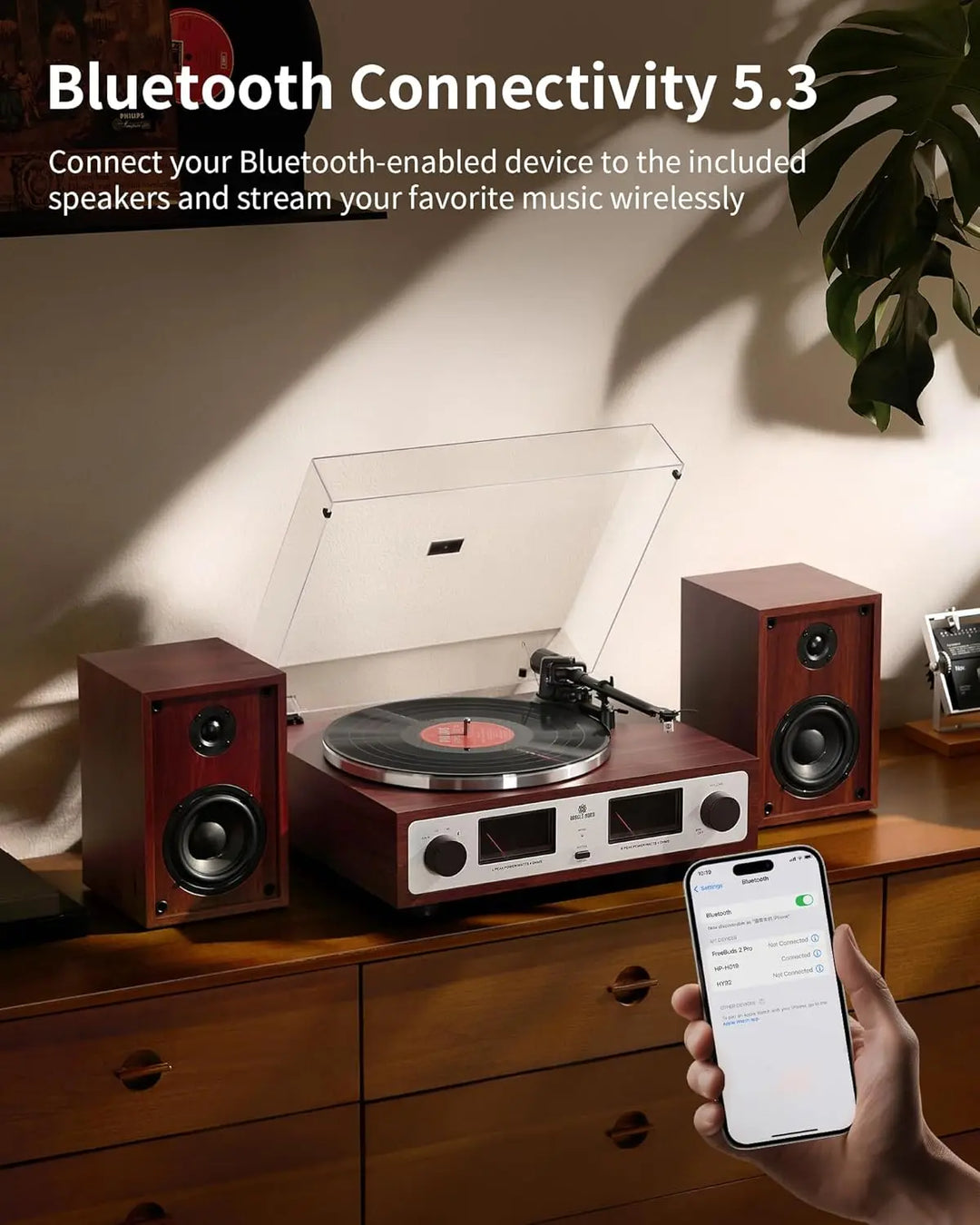 AngelsHornAngels Horn AH6 Turntable HiFi System - Premium Record Player with 