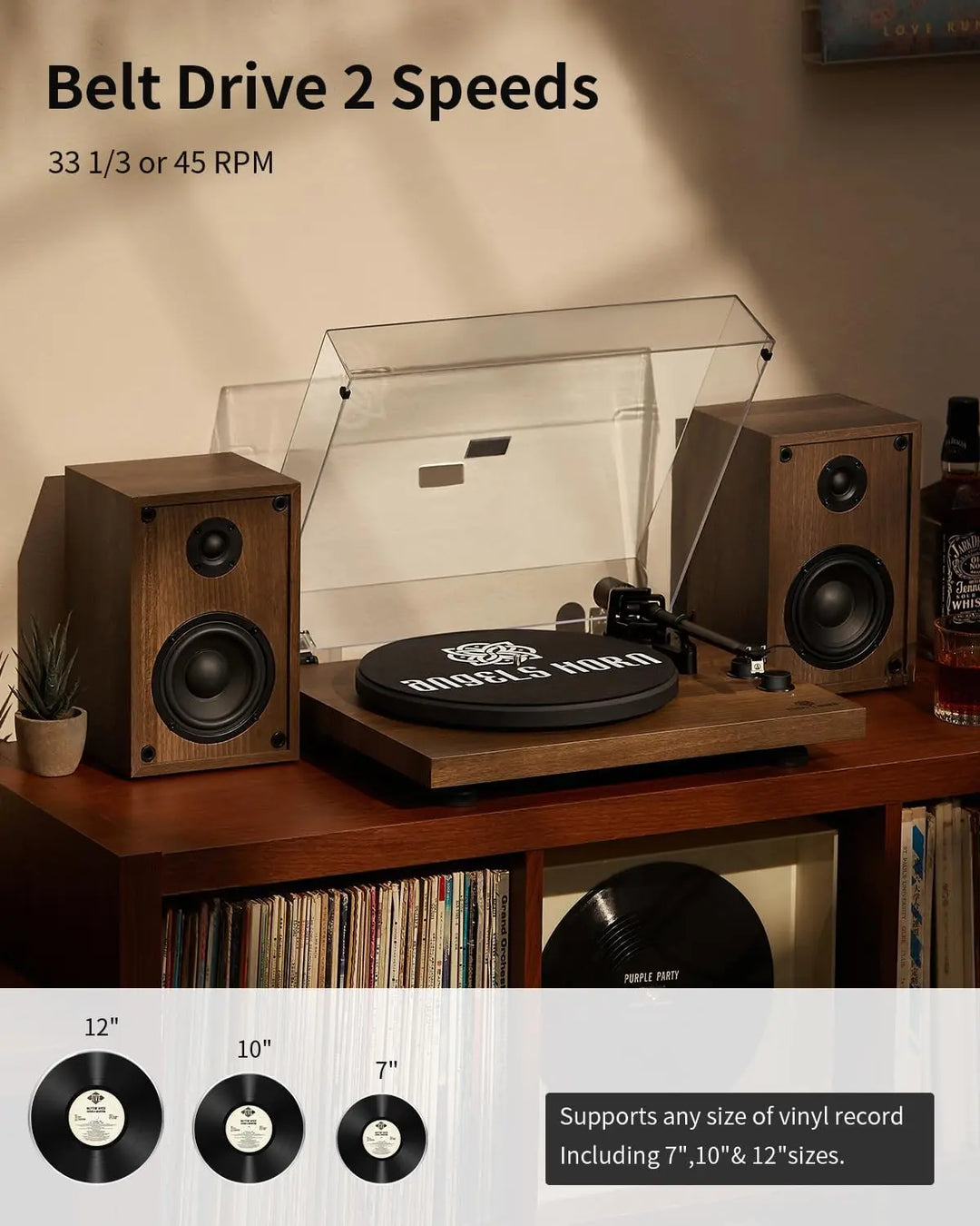AngelsHornBluetooth Turntable with Speakers: Angels Horn H00501 Hi-Fi Experience