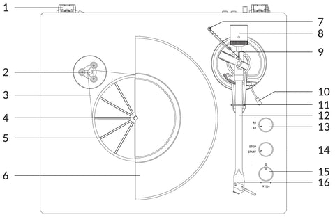 Angels Horn AH1 Wooden Turntable Bluetooth Vinyl Player with Speed Adjustment Knob