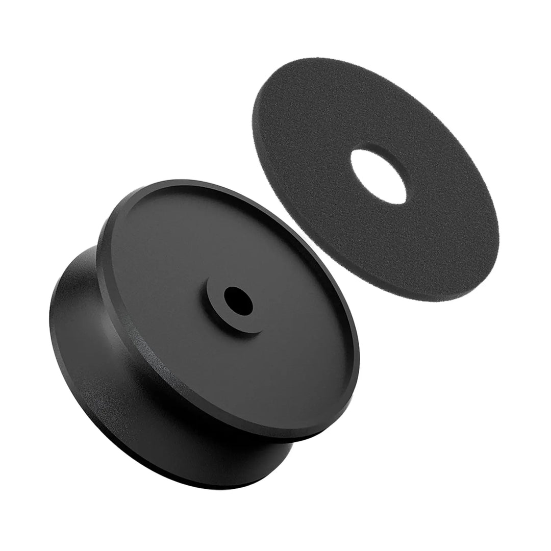 Angels Horn  HiFi Vinyl Record Weight Stabilizer High Mass 303 gram Aluminum LP Disc Turntable Accessory with Oxide plating layer and  Protective Leather Pad for Vibration Damping Angels Horn