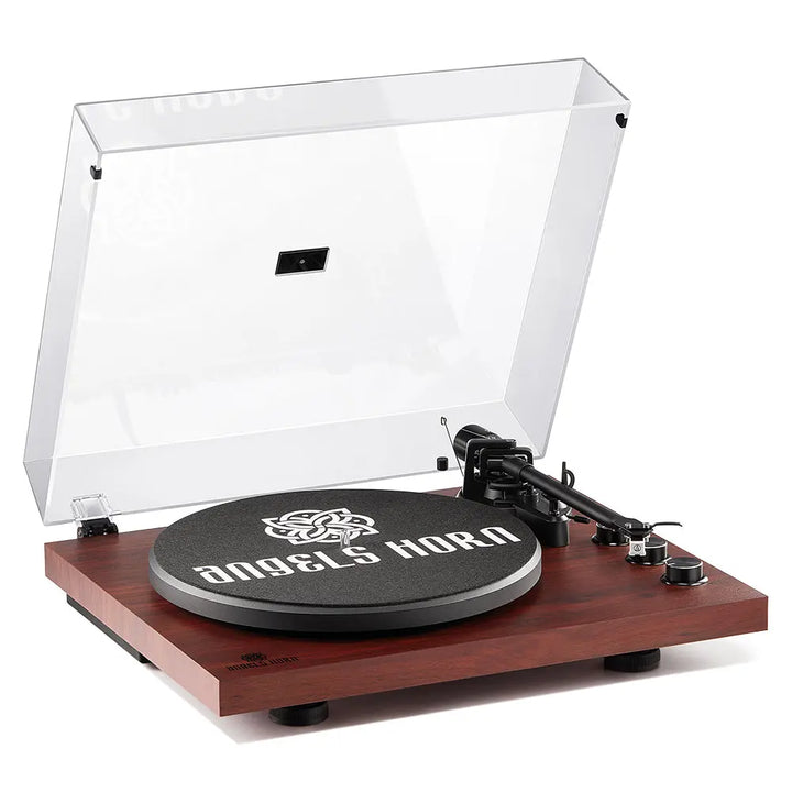 AngelsHornAngels Horn AH1 Wooden Bluetooth Turntable with Speed Adjustment Knob