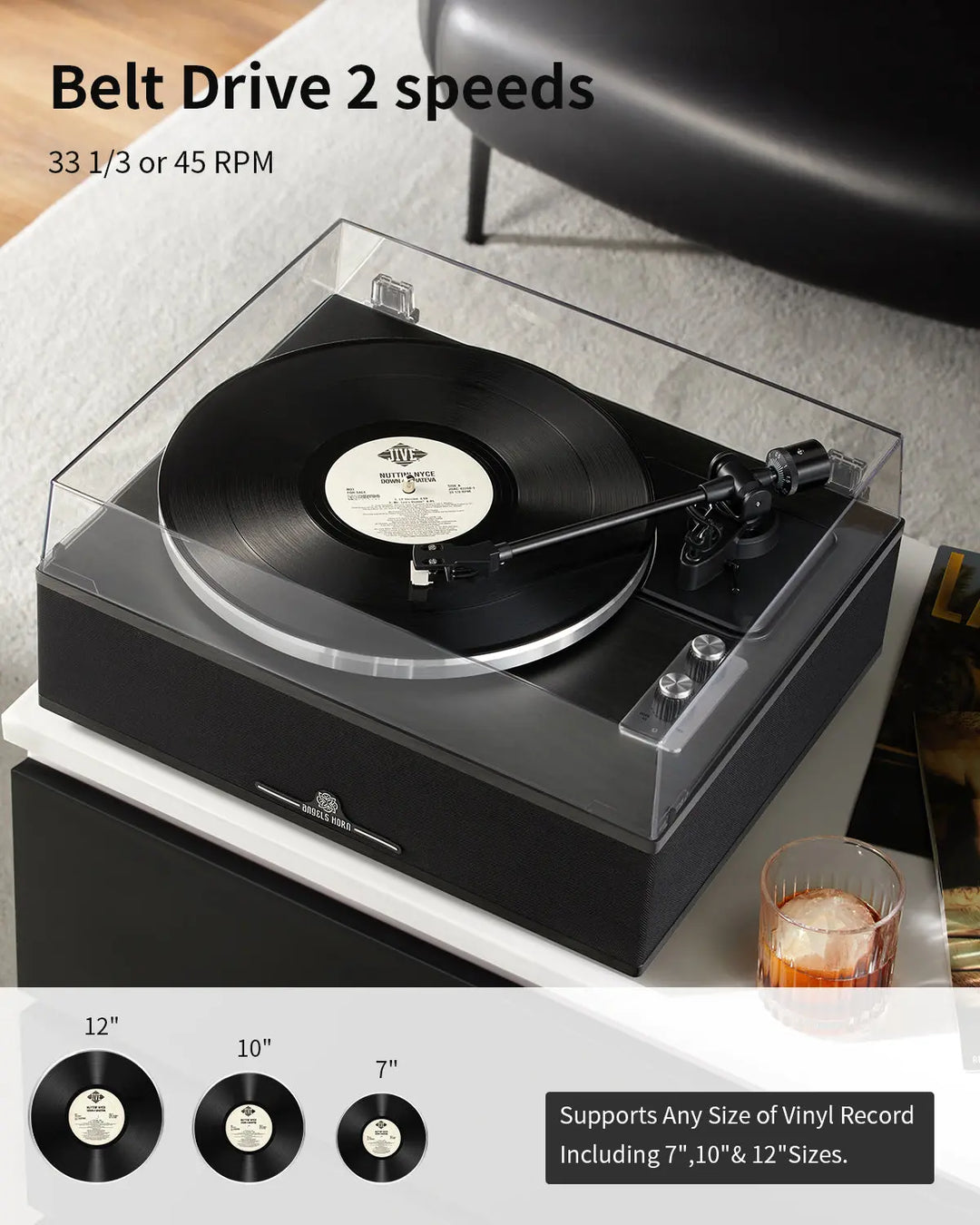 AngelsHornAngels Horn H019: High-Quality Vintage Record Player for Audiophiles