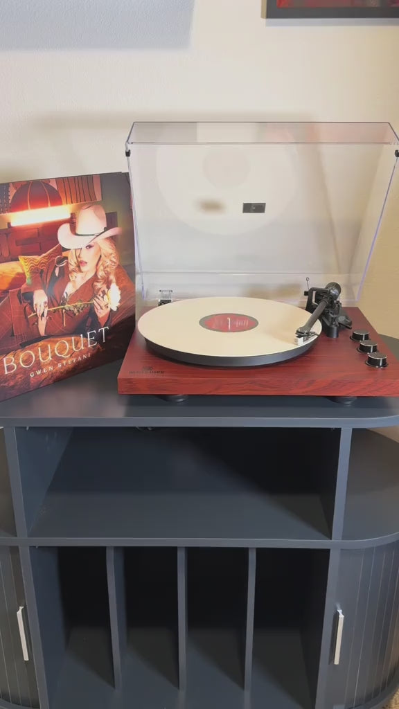 Angels Horn AH1 Wooden Turntable Bluetooth Vinyl Player with Speed Adjustment Knob