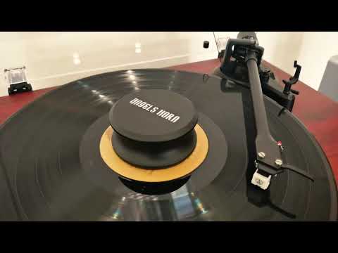 Angels Horn  HiFi Vinyl Record Weight Stabilizer High Mass 303 gram Aluminum LP Disc Turntable Accessory with Oxide plating layer and  Protective Leather Pad for Vibration Damping