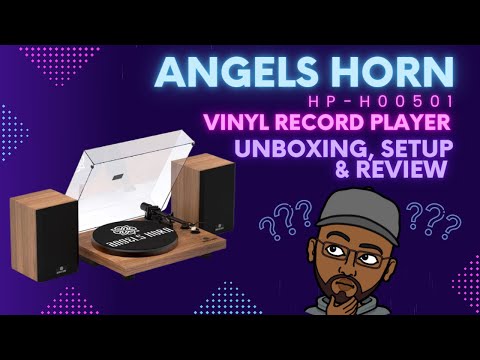 Angels Horn H00501 Hi-Fi Bluetooth Turntable with Stereo Bookshelf Speakers